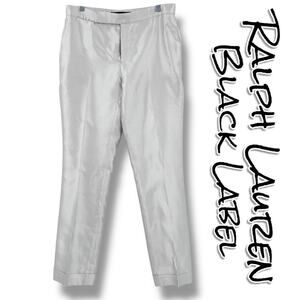 Ralph Lauren Black Label 100% Silk Straight Leg Trouser Pants Silver Womens 6